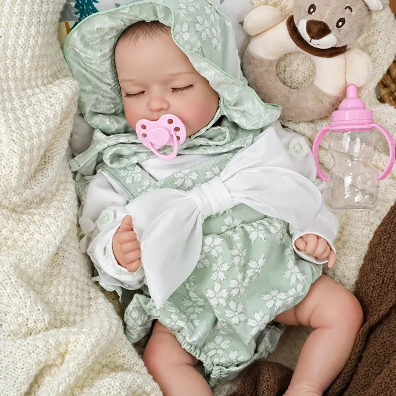 Baby Doll in Mint_Blossom_Romper_Set