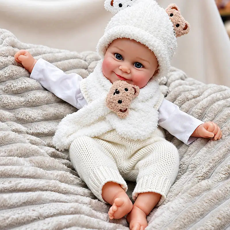 Blue-Eyed Reborn Baby Doll with Rosy Cheeks, Tiny Toes and a Sweet Smile