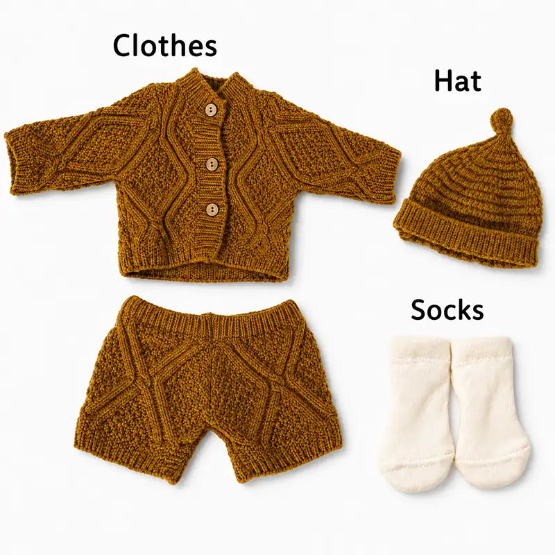 Reborn Doll Brown Sweater Set