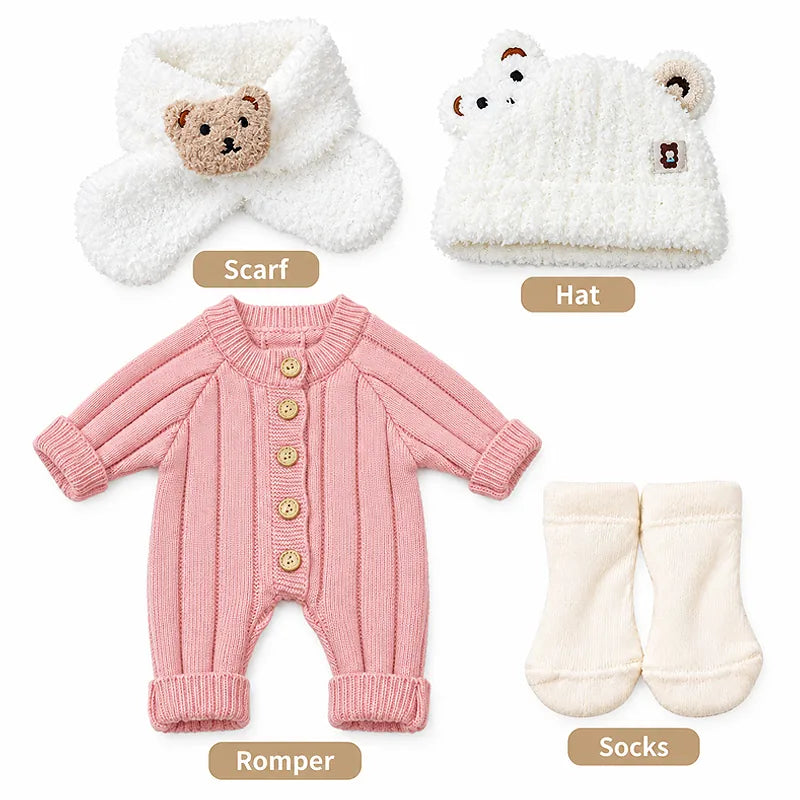 18-20''  Reborn Baby Doll Knitted Romper Set