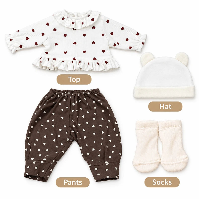 18-20''  Reborn Baby Doll  Ruffle Top and Pants Set