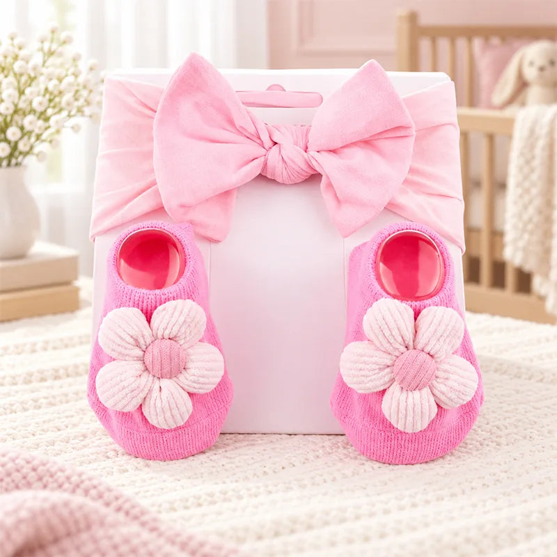 Cute Baby Doll Headband & Socks Set