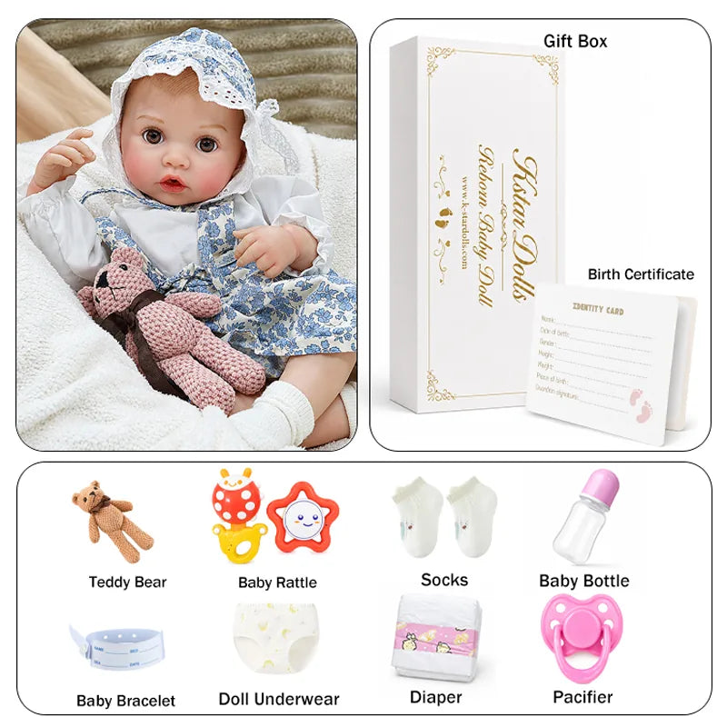 Realistic reborn baby Ellis and accessories