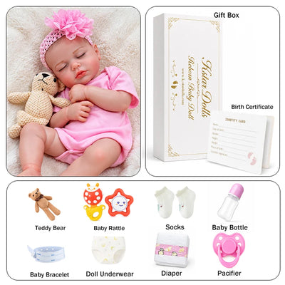 Pink Sleeping Reborn Baby Doll for Kids, Reborn Doll Lovers and Collectors