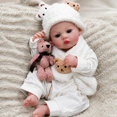 Plush Bear-Themed Clothing Set with Soft Textured Fabric and Knitted Details