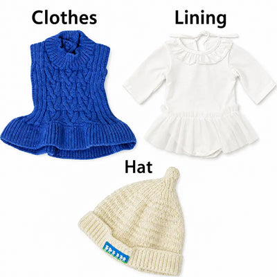 Reborn Doll Blue Sweater Set