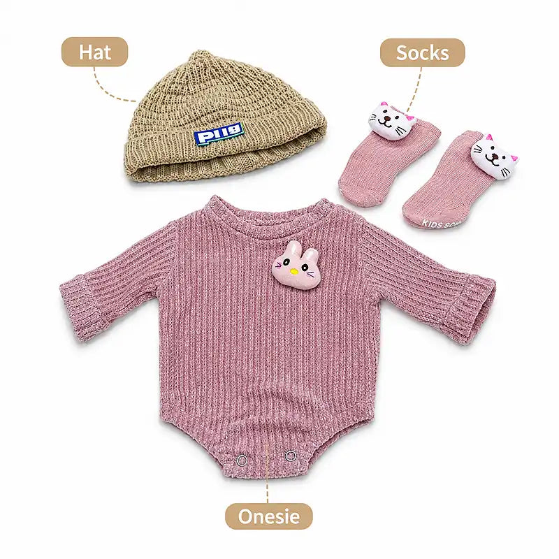 SweetBunnyKnitOutfitSetforbabydoll