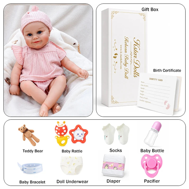 Eliza reborn baby doll showing tiny sculpted fingers, rounded baby legs, and natural-looking skin creases.