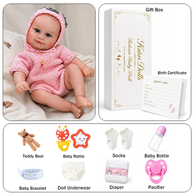 Handcrafted Soft Vinyl Baby Doll with Lifelike Skin and Hand-Painted Features