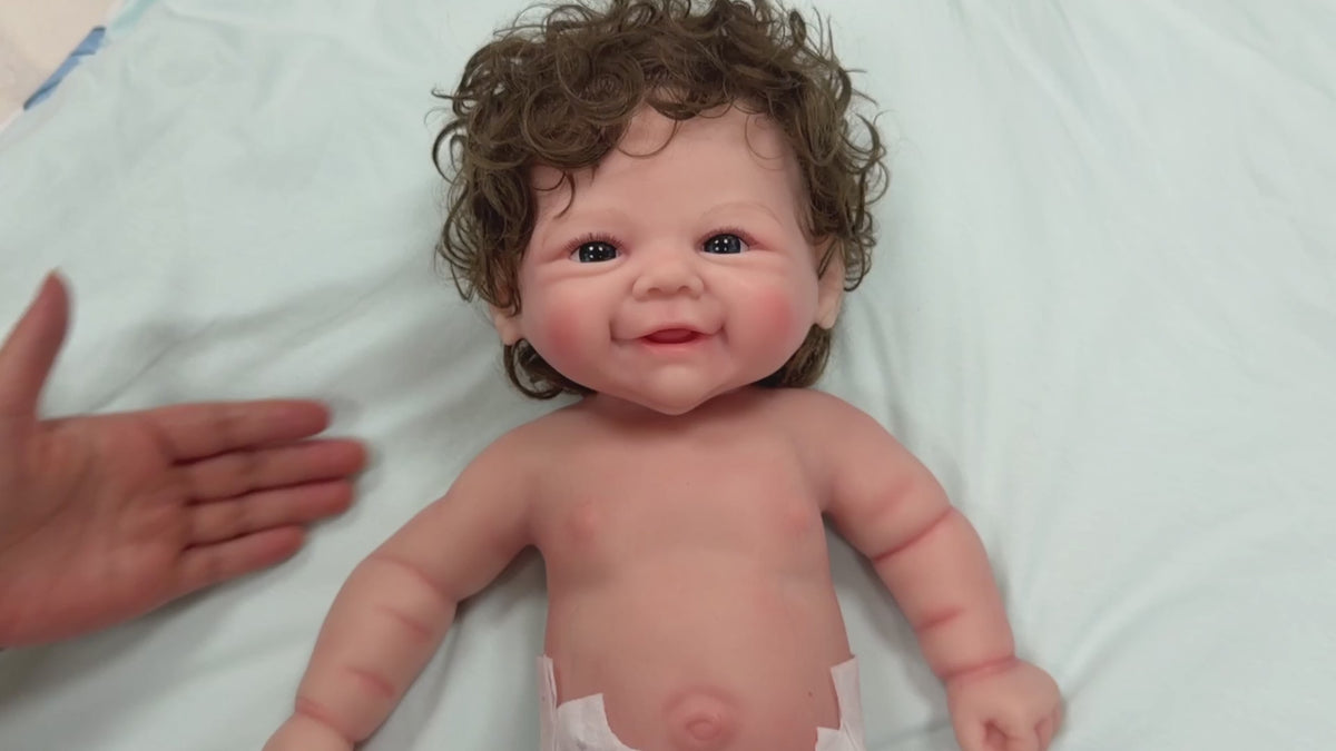 Load video: Silicone baby doll details
